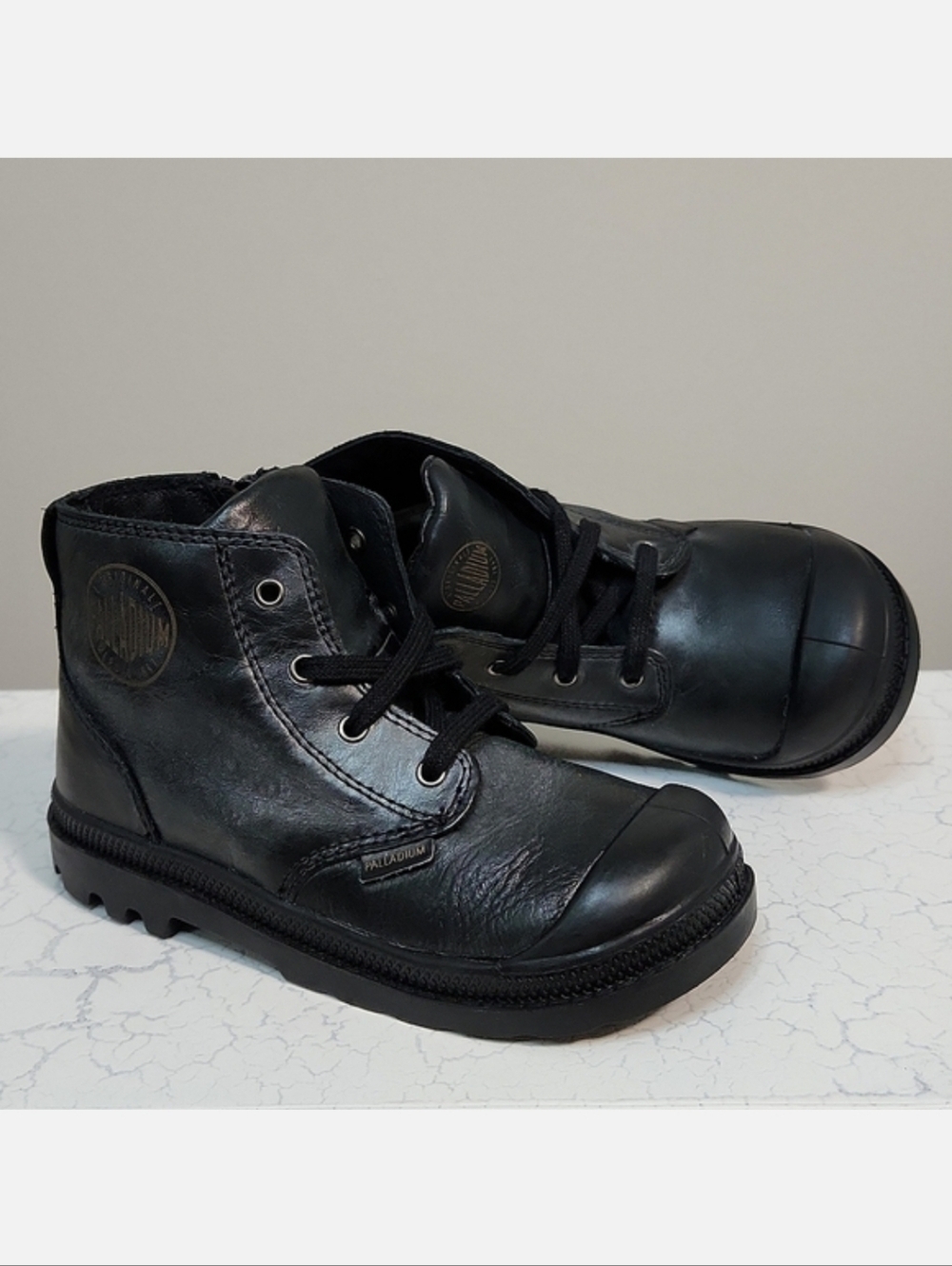 Palladium Infant Boys' Pampa Leather Boots, Size 10 ~ EUC